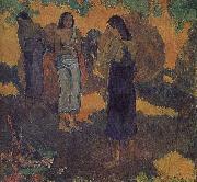 Paul Gauguin Yellow background, three women Spain oil painting artist